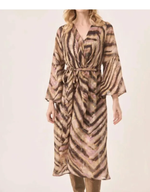 Fluid Tie Waist Wrap Dress