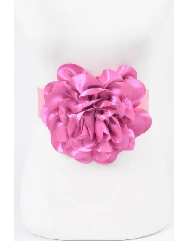 Satin Big Flower Elastic Belt