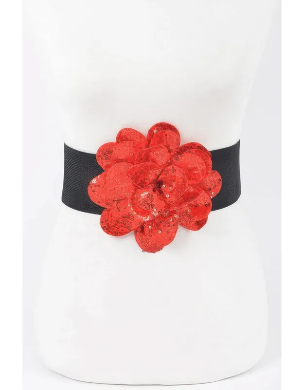 Sparkling Floral Sequin Waist Belt
