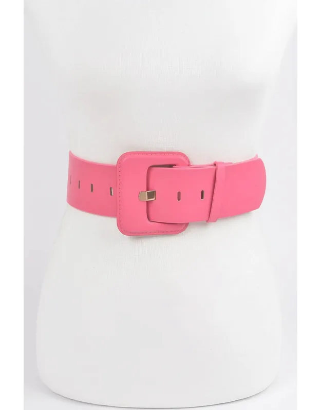 Faux Leather Wide Belt