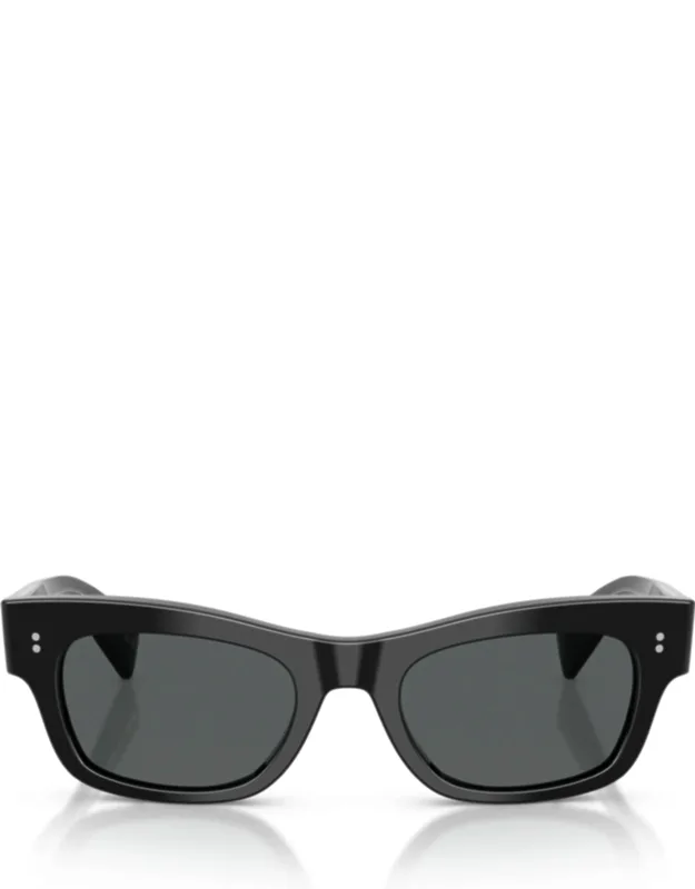 Bold Rectangular Acetate Sunglasses With Metallic Accents
