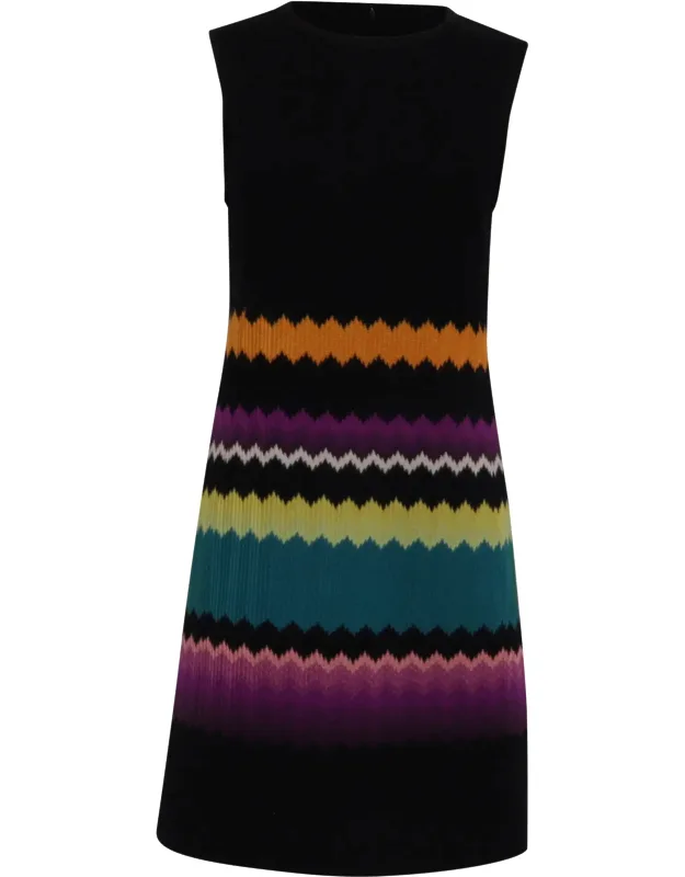 Zig-zag Patterned Mini Dress