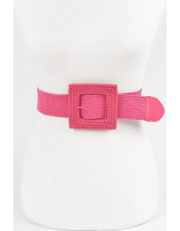 Square Straw Buckle Belt