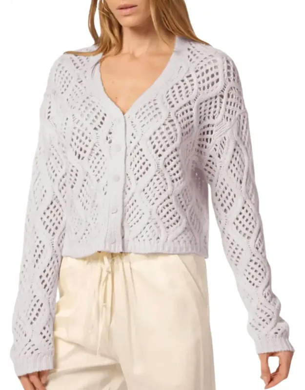 Jolie V-neck Cropped Cable Cardigan