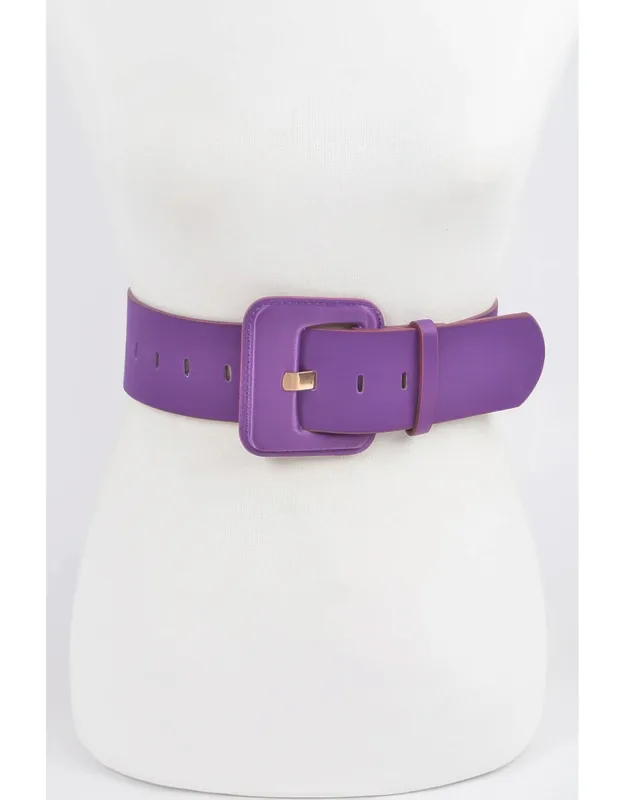 Micro Suede Wide Buckle Belt