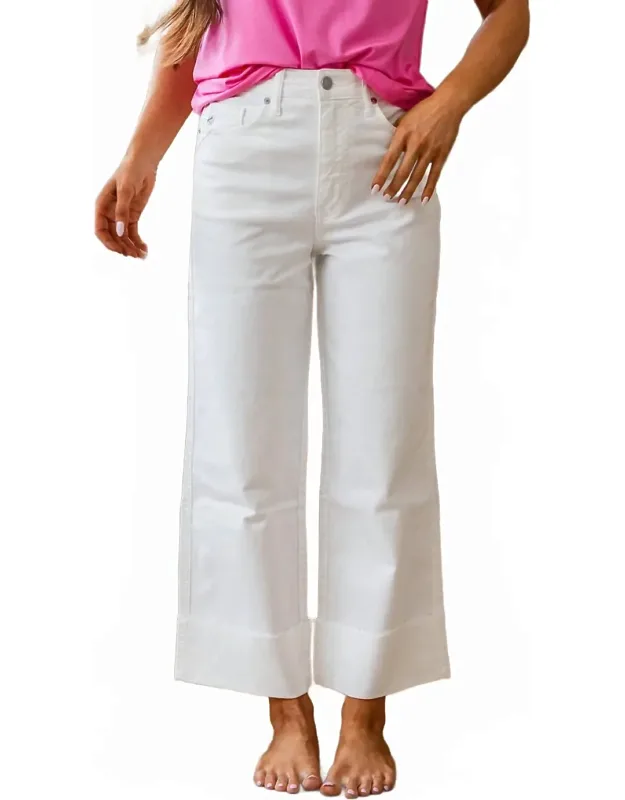 High Rise Cropped Wide Leg Jeans