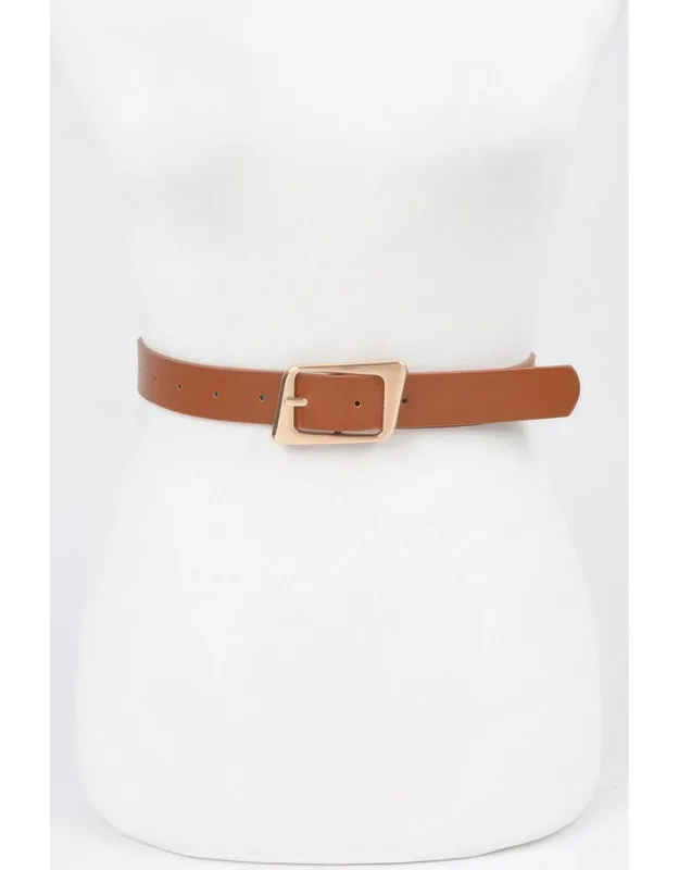 Faux Leather Metal Buckle Belt