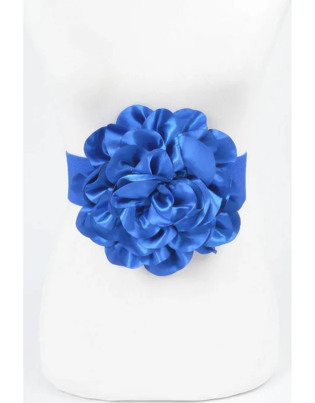 Satin Big Flower Elastic Belt