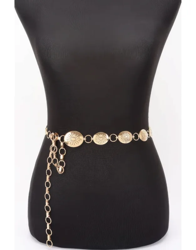 Floral Disc Chain Belt