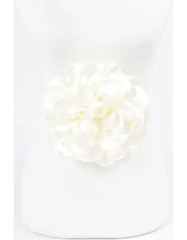 Satin Big Flower Elastic Belt