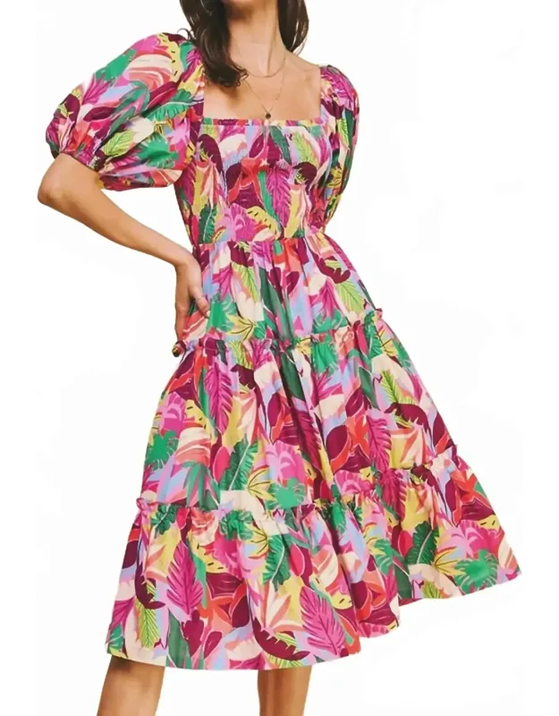 Square Neck Midi Dress