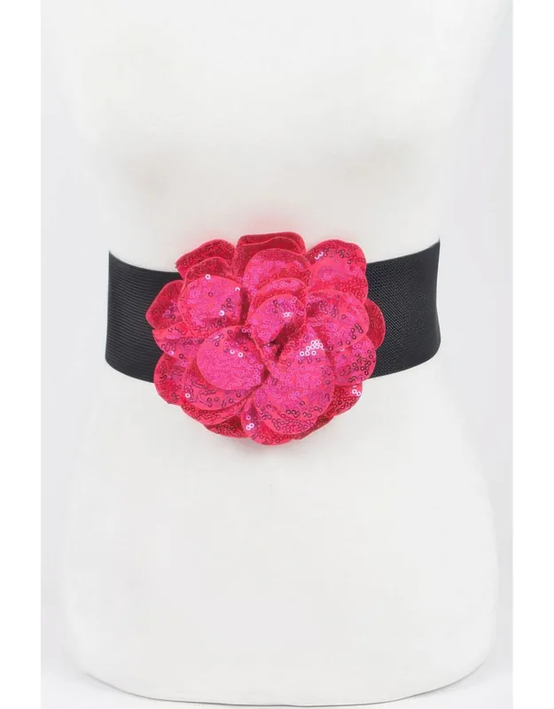 Sparkling Floral Sequin Waist Belt