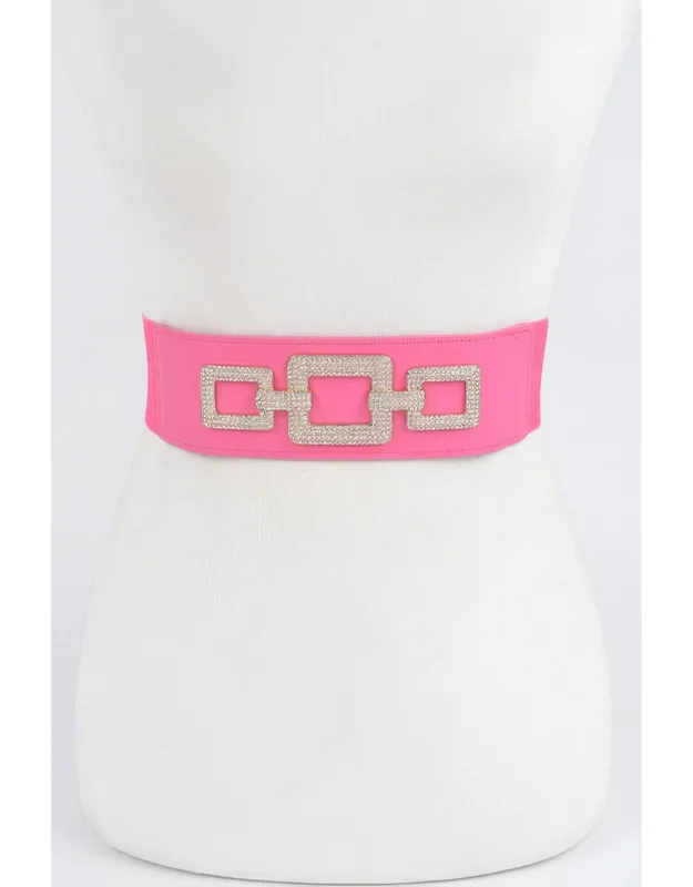 Rhinestone Link Elastic Belt