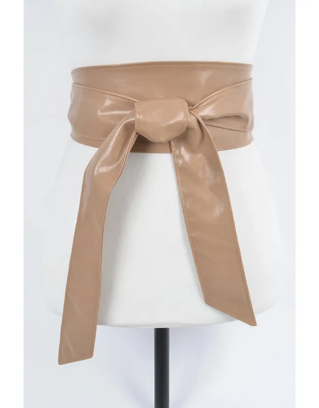 Faux Leather Tie Up Belt