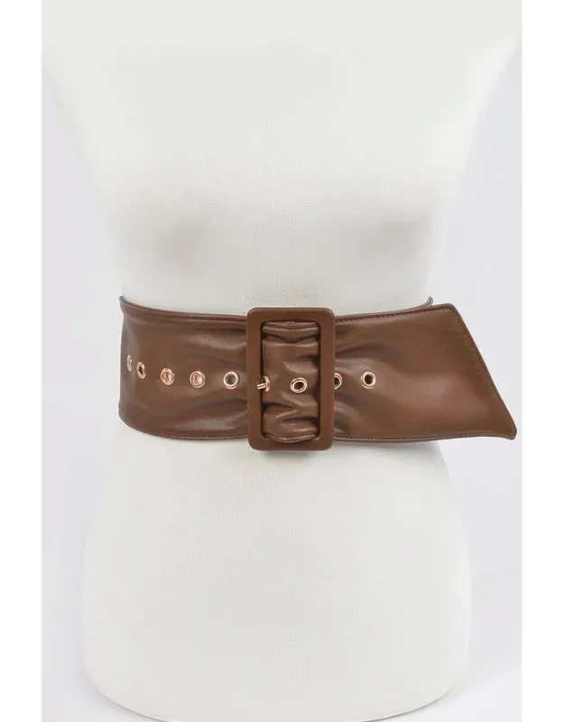 Monotone Leather Buckle Belt