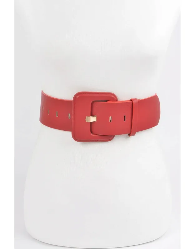 Faux Leather Wide Belt