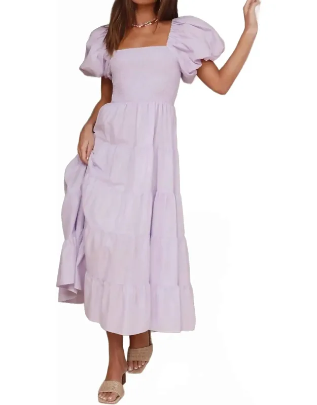 Puff Sleeve Maxi Dress