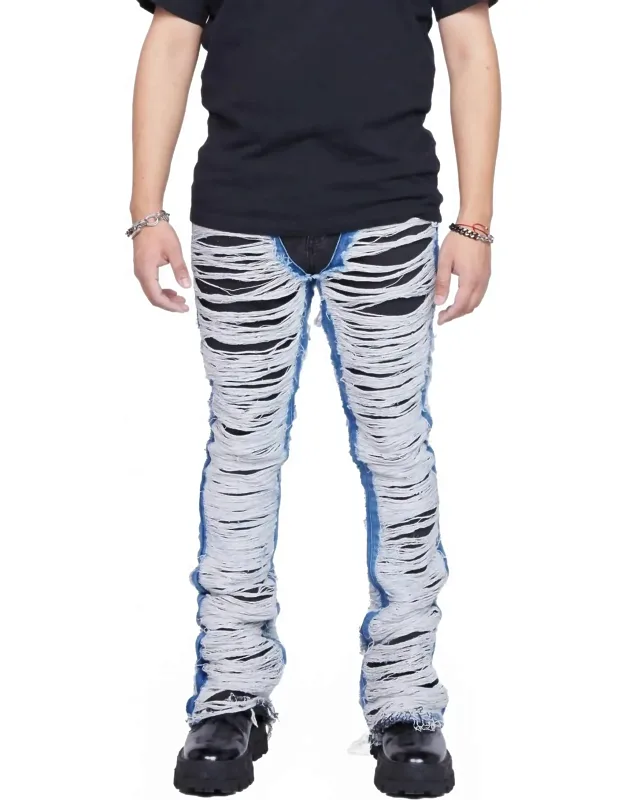 Ravaged Stacked Flare Jeans