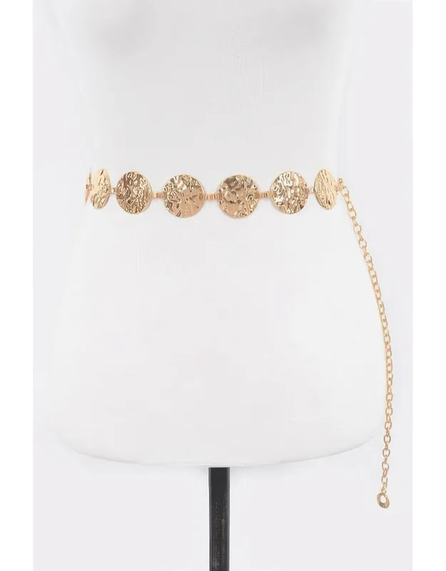 Hammered Metal Chain Belt