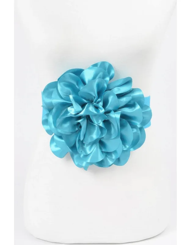 Satin Big Flower Elastic Belt