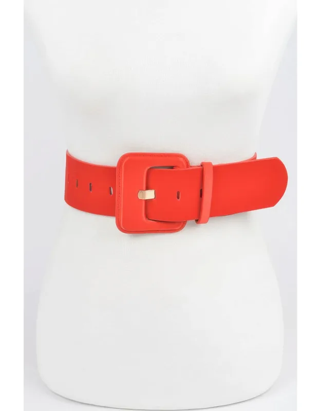 Micro Suede Wide Buckle Belt