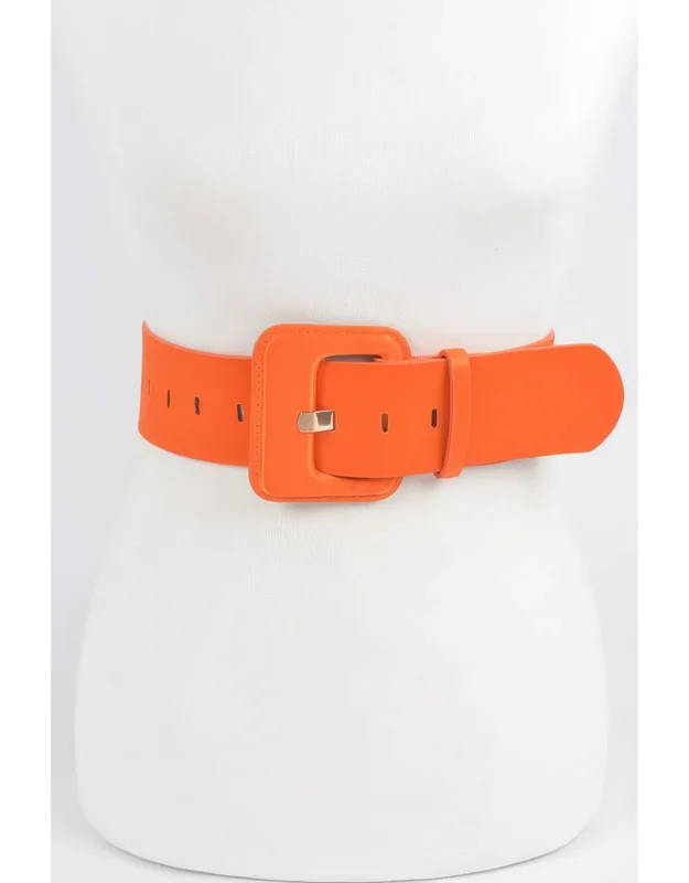 Micro Suede Wide Buckle Belt