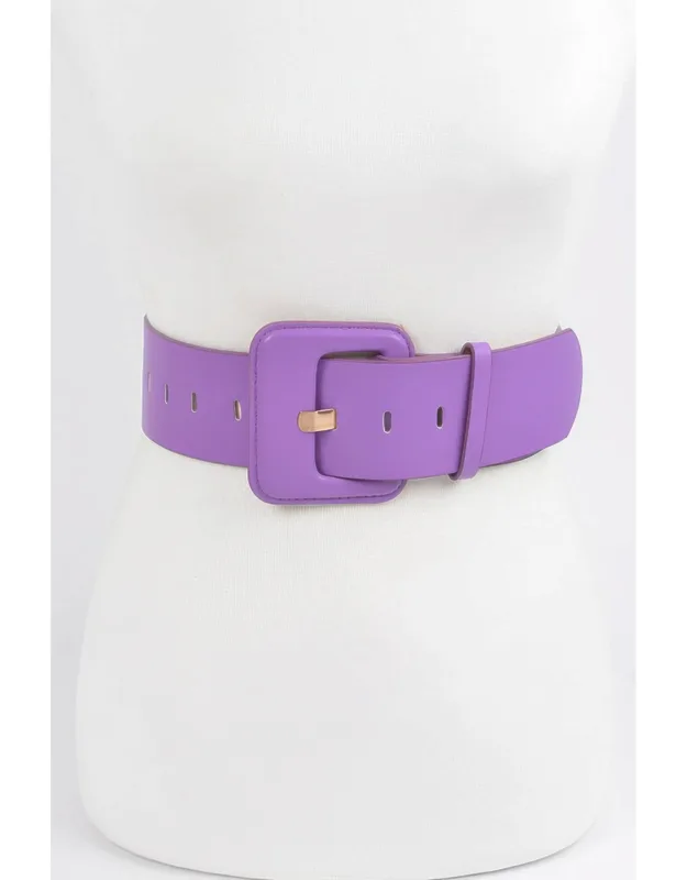 Faux Leather Wide Belt