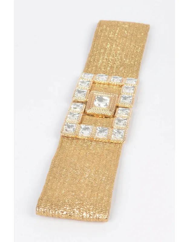 Stone Buckle Elastic Faux Straw Belt