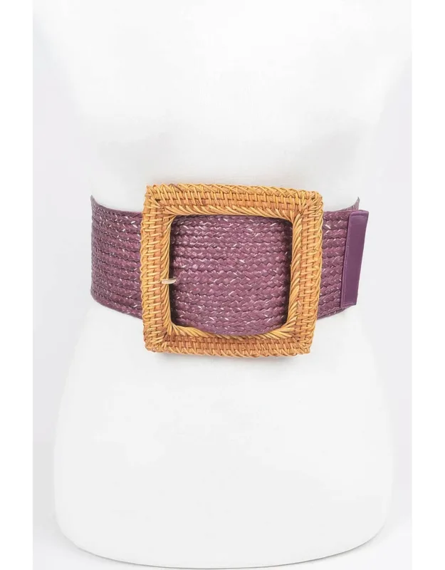 Bamboo Buckle Wide Stretch Belt