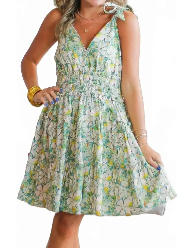 Floral Print Sleeveless Mini Dress