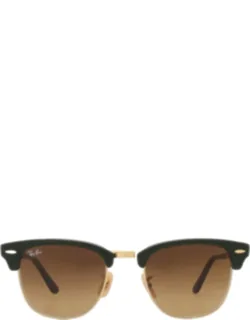 Clubmaster Folding Brown Gradient Square Sunglasses