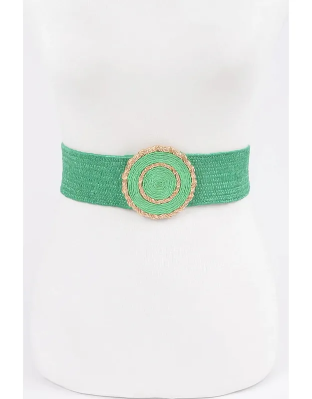 Faux Straw Elastic Belt