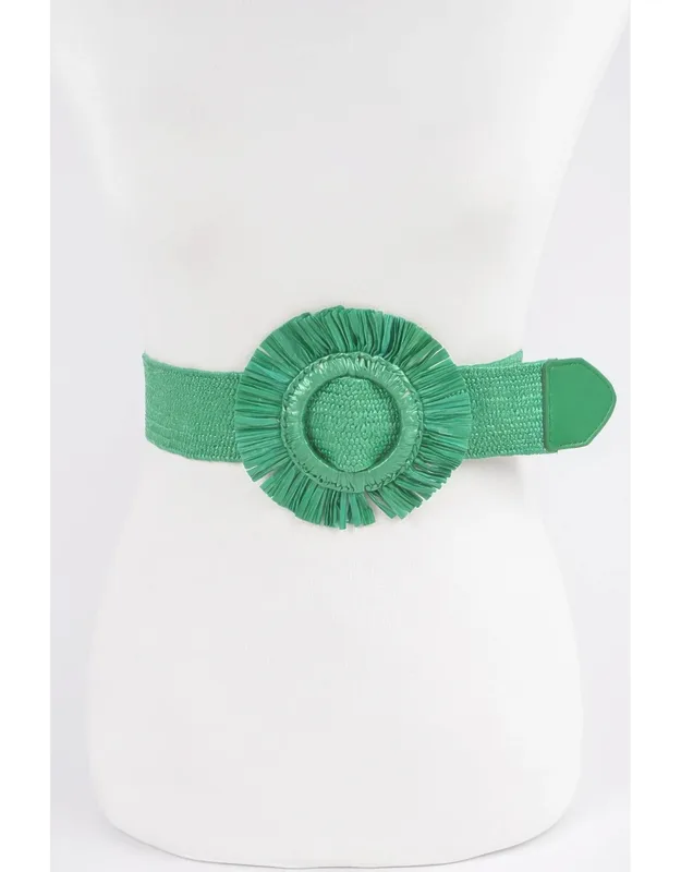 Faux Straw Elastic Belt