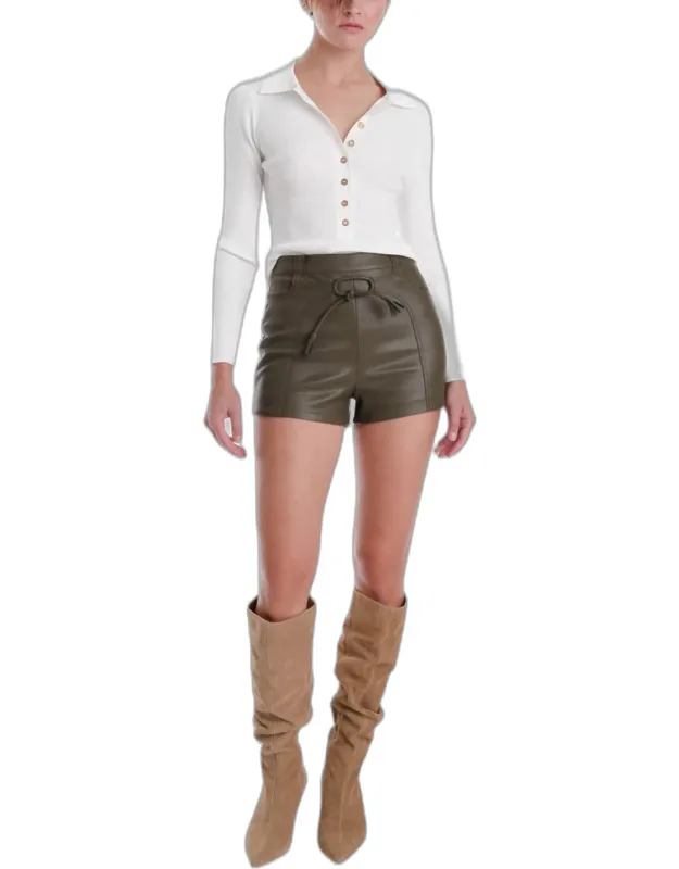Mona Vegan Leather Mini Shorts