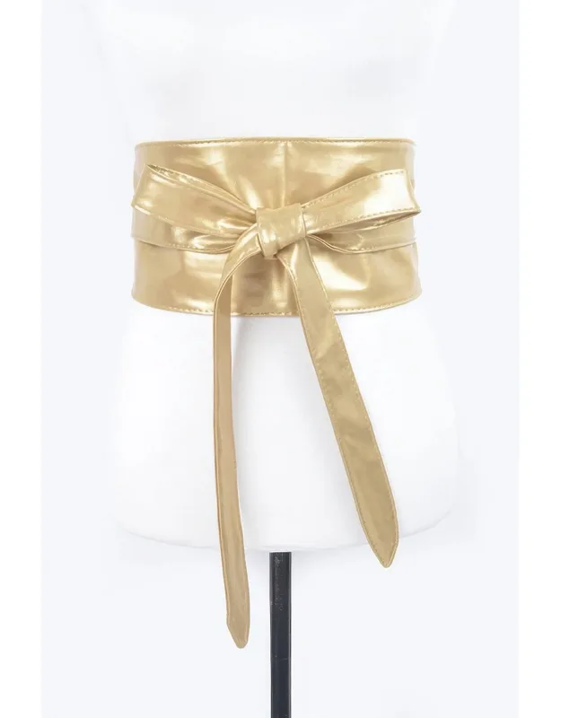 Tie Front Leather Belt
