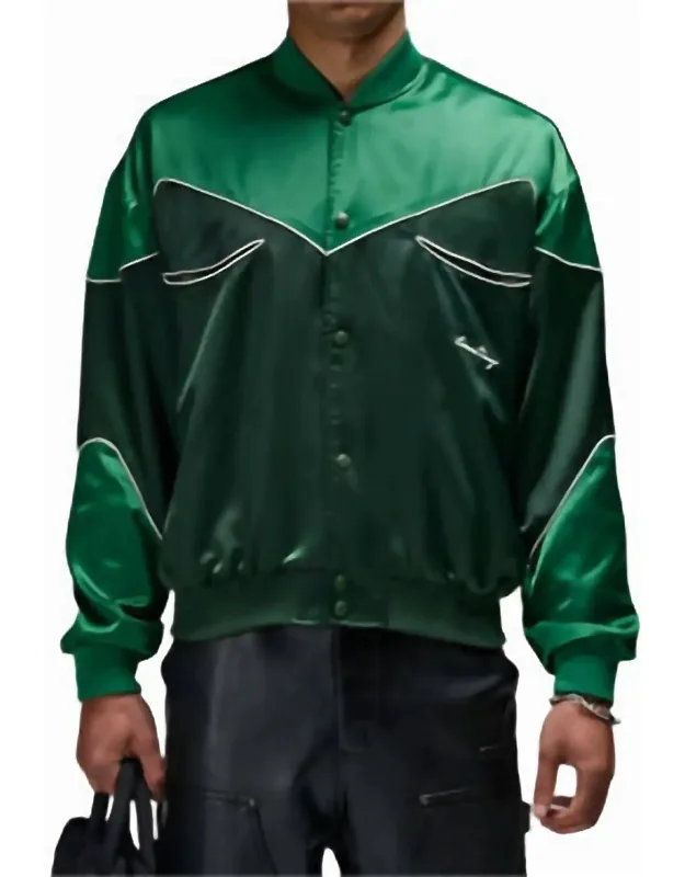 Western Satin Bomber Jacket