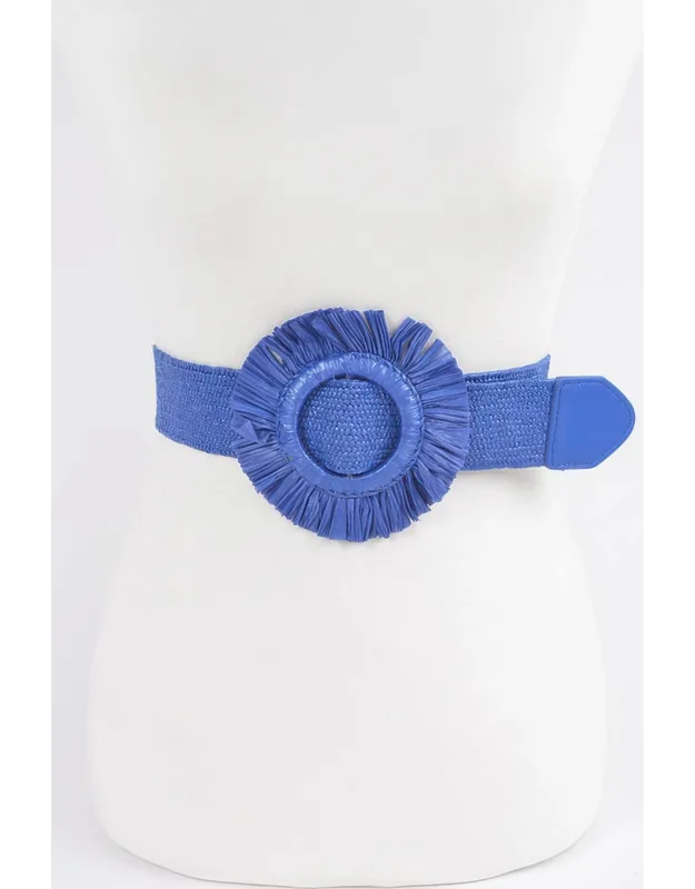 Faux Straw Elastic Belt