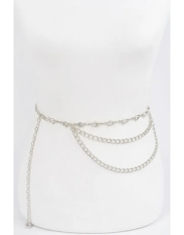 Sparkling Rhinestone Chain Waist Belt