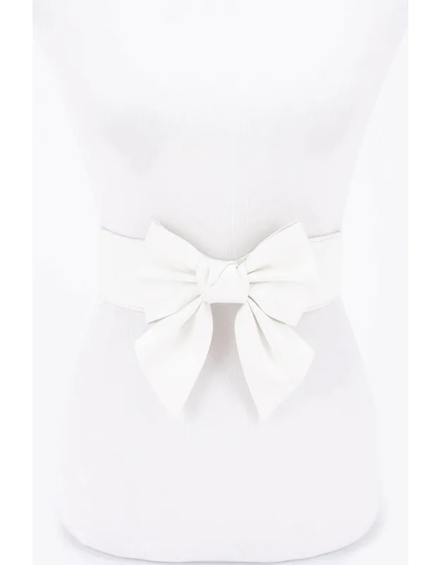 Faux Leather Ribbon Elastic Belt