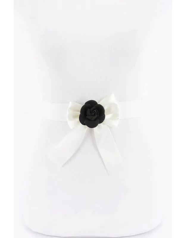 Flower Satin Ribbon Elastic Belt