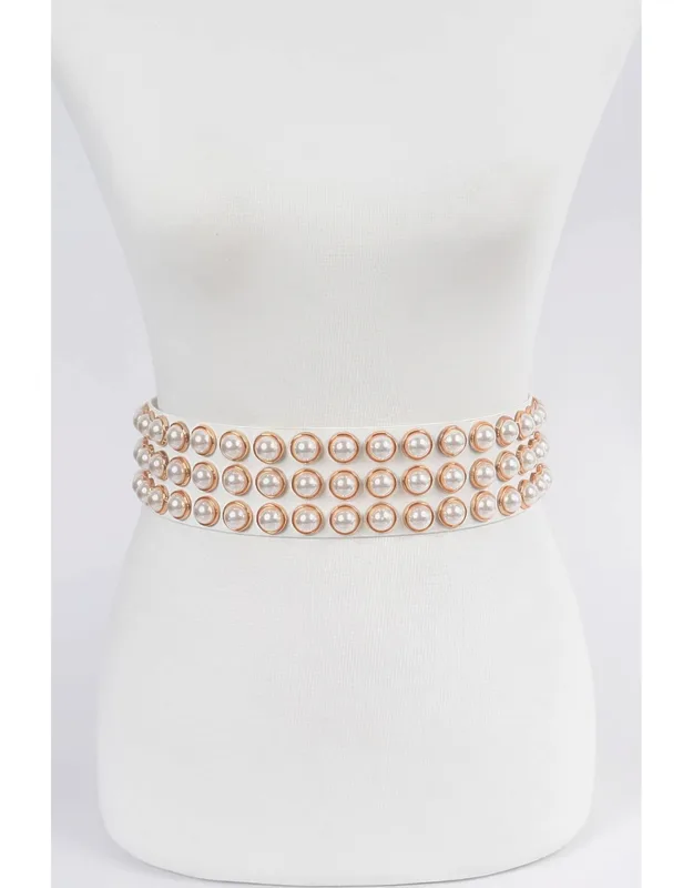 Pearl Studded Waist Belt