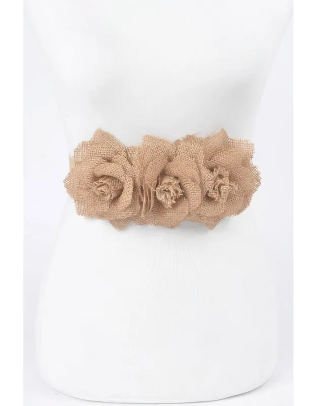 Linen Flower Elastic Belt