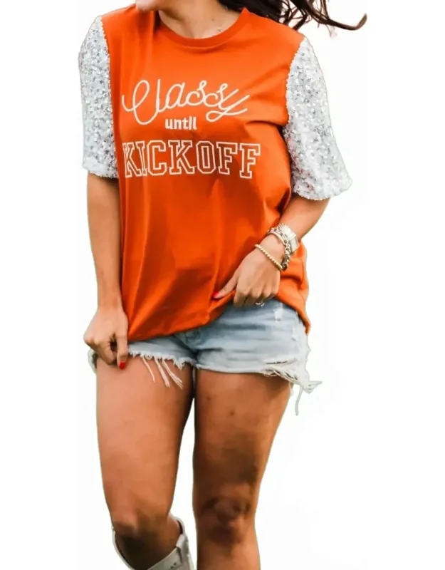 Classy Until Kickoff Top