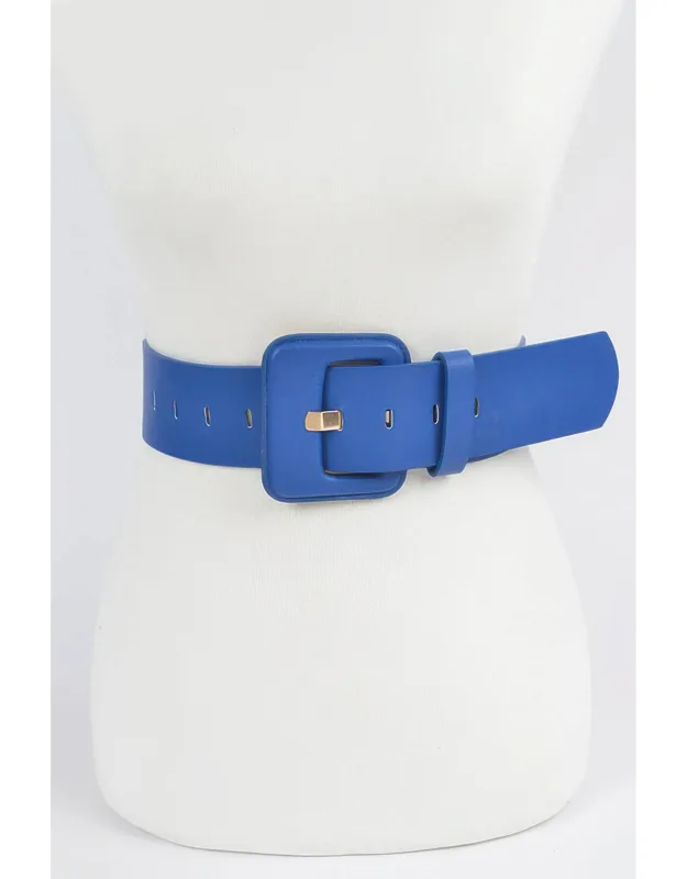 Faux Leather Wide Belt