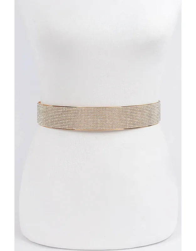 Rhinestone Metal Waist Belt