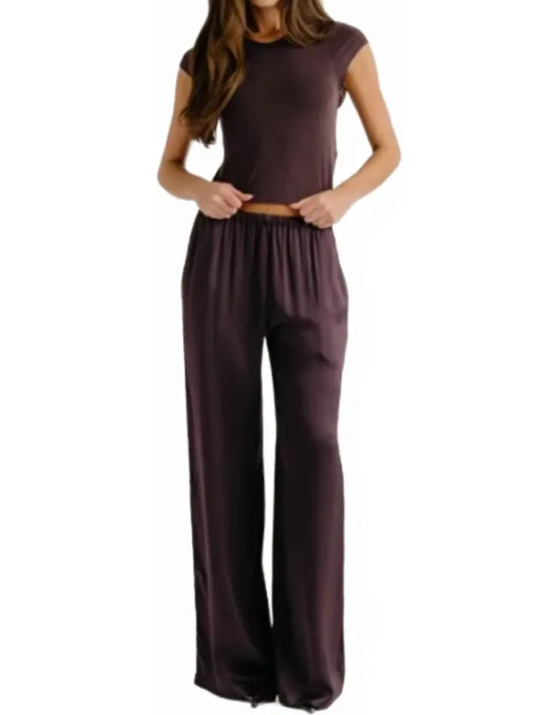 Lower Rise Relaxed Pull On Pants