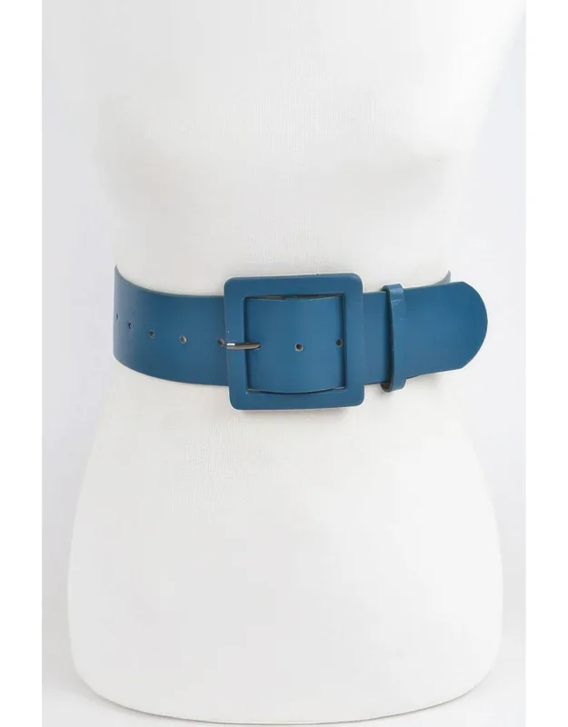 Faux Leather Wide Waist Belt