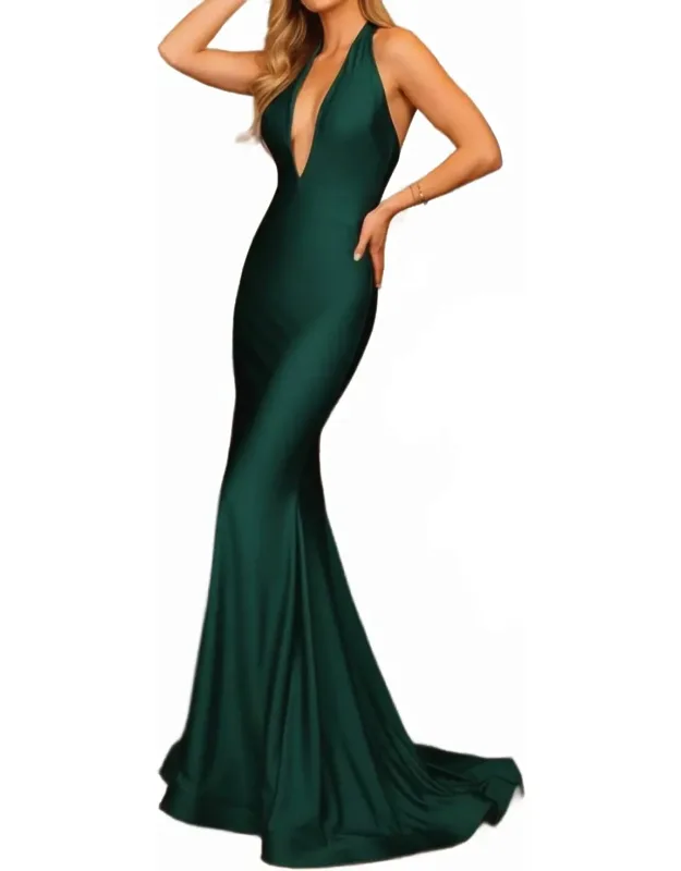 Long Halter Prom Dress