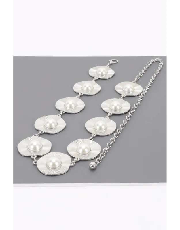 Pearl Accent Disc Chain Belt