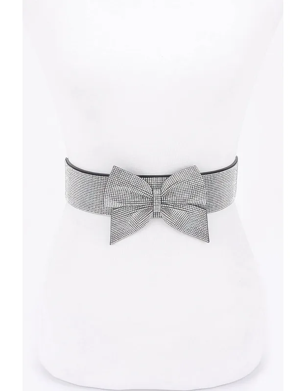 Rhinestone Ribbon Elastic Belt